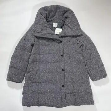 새상품 쿠미교쿠 다운 코트 여배우 옷깃 믹스 트위드 실크 혼방 사이즈 5