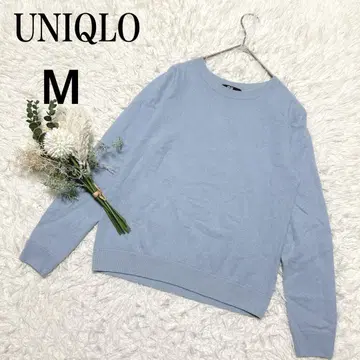 UNIQLO*캐시미어 100% 니트 스웨터 라이트 블루 고급 M
