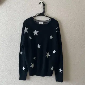BEAMS HEART 별 패턴 니트 스웨터 블랙