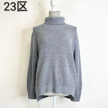 23구 빅 사이즈 울 원단 하이넥 니트