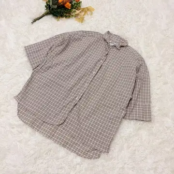 niko and - 셔츠 반팔 빅 루즈 체크 내추럴 캐주얼