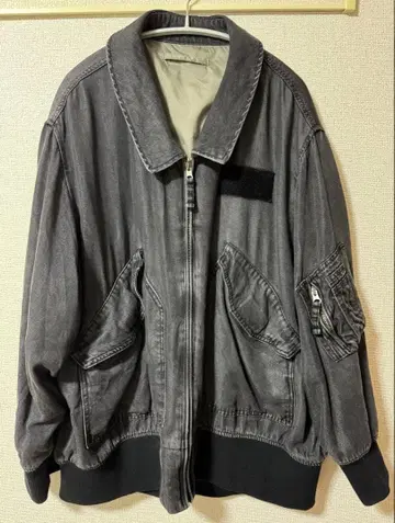 JEANASIS 지나시스 리버서블 플라이트 자켓 블랙 x 카키