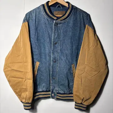 데님 베이지 바시티 자켓 L
