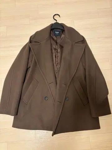 BEAMS HEART 브라운 더블 브레스트 코트 M 사이즈