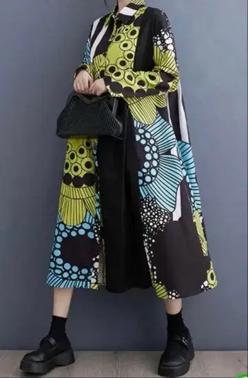 긴팔 롱 원피스