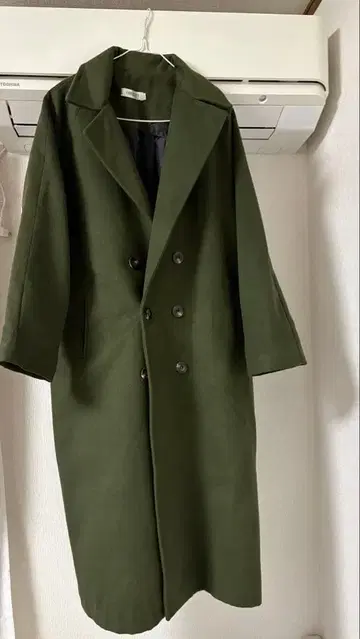 FANBILUN 올리브 그린 롱 코트