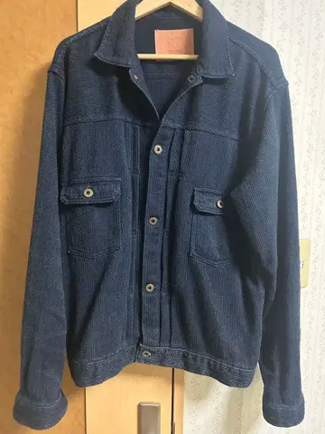 재팬 블루 진스 사시코 다크 블루 자켓