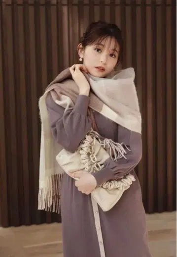 배색 니트 원피스 PROPORTION BODY DRESSING