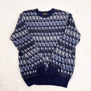 Vesuviano 체크 무늬 크루넥 스웨터 울 80%