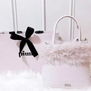 pium 튤 프릴 백 핑크