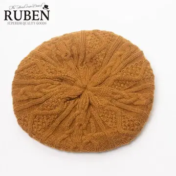 새상품 RUBEN 루벤 케이블 니트 베레모 오렌지
