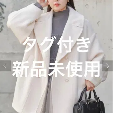 [택 포함 새상품] chico 샤기 더블 미들 기장 코트 아우터