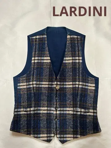 새상품급 LARDINI 지레 베스트 울 체크 부토니에르 포함