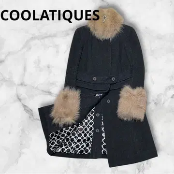 [ 새상품급 ] COOLATIQUES 롱 코트 숏 기장 퍼 그레이