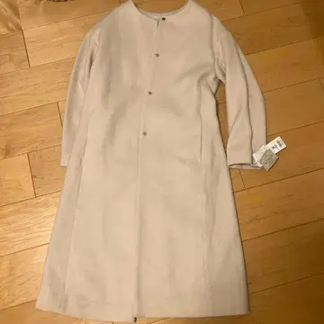 PROPORTIONBODY DRESSING 아이보리 노카라 롱 코트