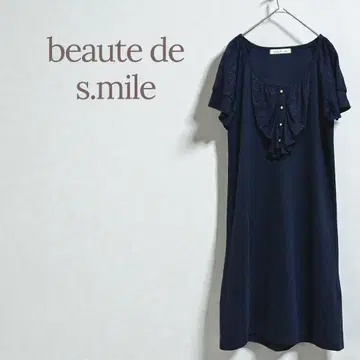 보떼 드 에 스마일 원피스 니트 네이비 라메 프릴 고급