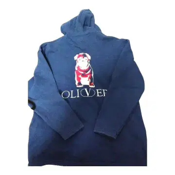 OLIVER 후드 부착 후드티 트레이닝복 네이비 버튼 있음. 로고