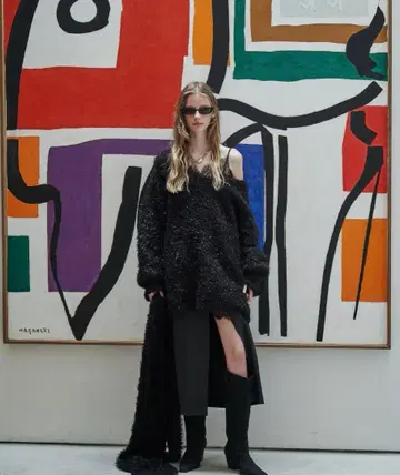 라메 오버 니트 JOSE MOON 블랙