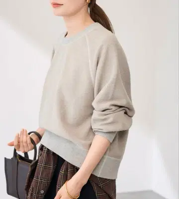 PROTAGONISTA/프로타고니스타 리버서블 맨투맨 그레이지