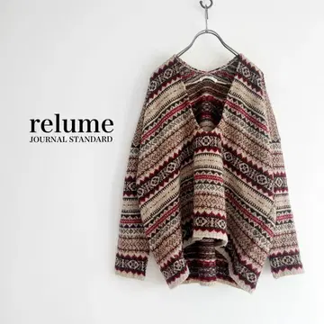 JOURNAL STANDARD relume 네이티브 무늬 V넥 니트
