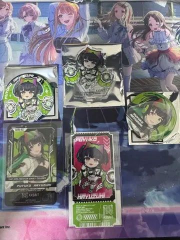 샤니마스 TSUTAYA AXGRIT 아크릴 스탠드 캔뱃지 씰 마유유코