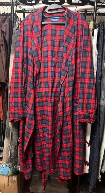 1970s PENDLETON 울 가운 롱 체크 셔츠