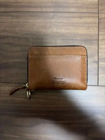 Ryu 천연 가죽 코인 케이스 브라운