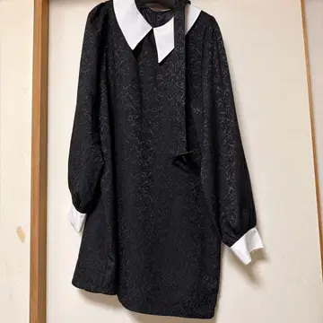 쥬에티 jouetie 블랙 블랙 자카드 원피스 카라 부착