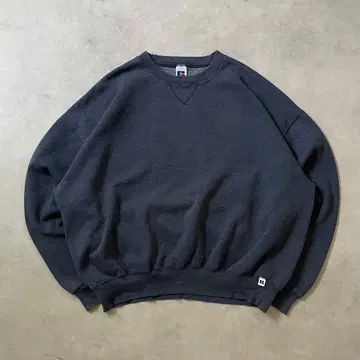 90s 러셀 애슬레틱 무지 맨투맨 앞 V 가제트