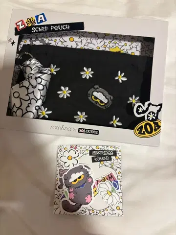 rom&nd x ZOO FRIENDS 스카프 파우치, 씰 세트