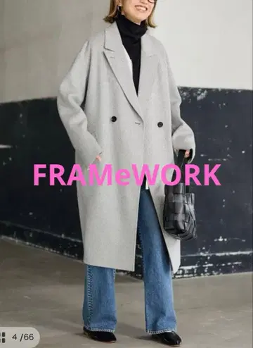 프레임워크 SUPER160's 더블 브레스트 코트 그레이 36 베이크루즈