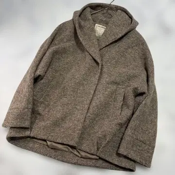 새상품급 BEARDSLEY 비어즐리 울 후디드 코트 그레이