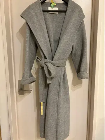 Ballsey 후드 부착 그레이 롱 코트