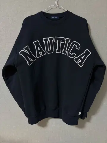 NAUTICA 노티카 아치 로고 네이비 맨투맨