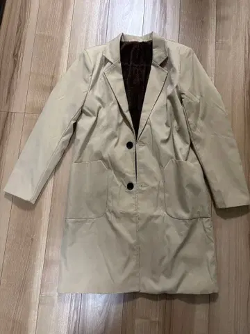 베이지 스텐카라 코트 플리스 안감