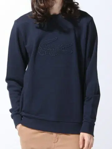 라코스테 LACOSTE 빅 와니 맨투맨 S 블랙