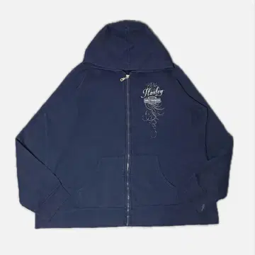 할리데이비슨 그래픽 양면 네이비 지퍼 후드티