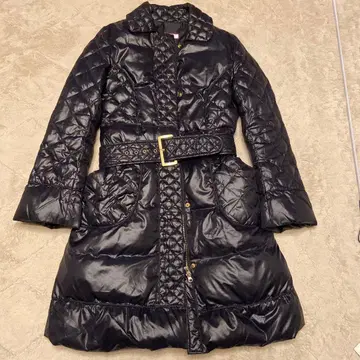 MAX&CO. 블랙 퀼팅 롱 코트
