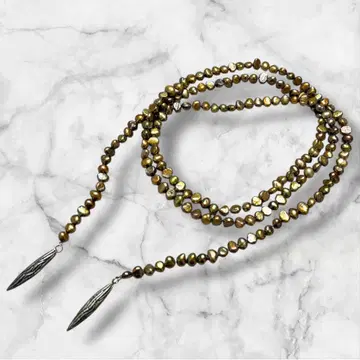 [ 미사용품 ] 개럴개런트 담수 펄 라리엣 목걸이 실버 그레이