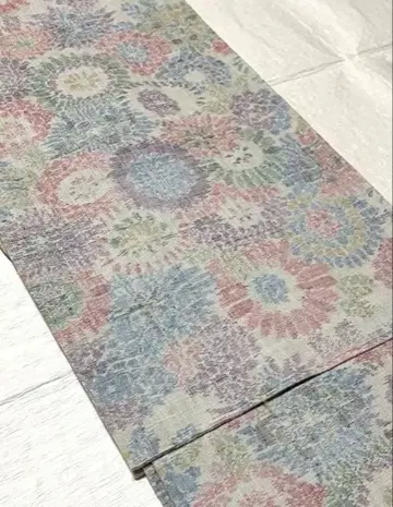 미사용 새상품 부드러운 꽃무늬 울 기모노 코몬