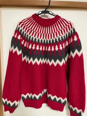 BEAMS 노르딕 무늬 스웨터 S 사이즈