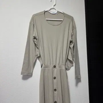 AZUL by Moussy 베이지 니트 롱 원피스 긴팔