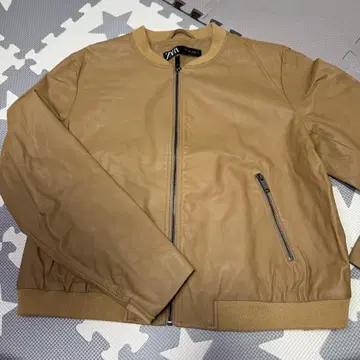ZARA 베이지 가죽 자켓 EU 36