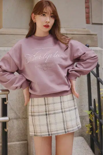 herlipto 트위드 체크 미니 스코트