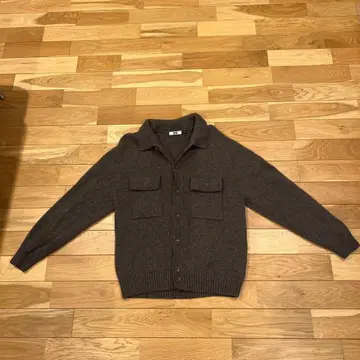 UNIQLO U 라무 니트 자켓 다크 브라운