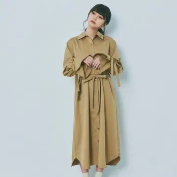 [ Bokanii ] 캔디 슬리브 셔츠 원피스 베이지 캐스