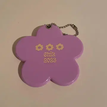 무쿠에나 보라색 꽃 모양 키링 거울 포함 2023