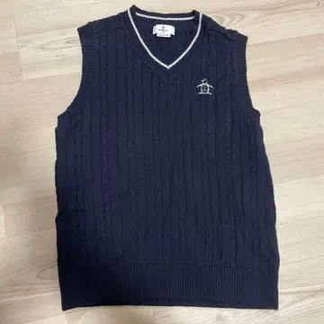 Munsingwear 먼싱웨어 네이비 케이블 짜임 베스트 일본제