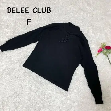 BELEE CLUB [ F ] 하이넥 긴팔 울 니트 포도 장식 하이넥