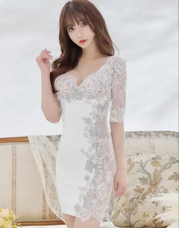 JEWELS 꽃무늬 레이스 드레스 사이즈 L R 착용